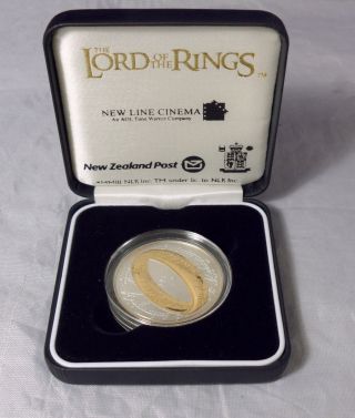 Rare 925 Silver 2003 Lord Of The Rings $1.  00 Silver Proof Coin Case & Box photo