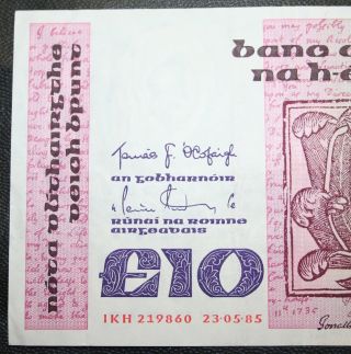 Ireland - 1985 Swift £10 Irish Banknote Good Extra Fine Irland Currency Note P72 photo