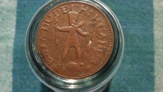 1856 1/4 Real Mexico Chihuahua Copper Circulated Ungraded Db 160 Km 342 photo