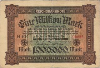 1923 1 Million Mark Germany Currency Reichsbanknote German Banknote Note Money photo