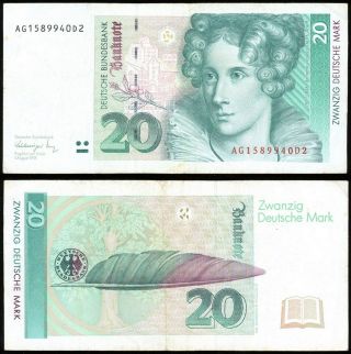 Germany 1991 20 Mark Banknote P - 39a 