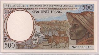 Chad 1994 - Banknote 500 Francs Pick 601pb Uncirculated - P9411573315 photo