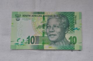 Nelson Mandela 10 Rand South African Bank Note - Uncirculated Legal Tender photo