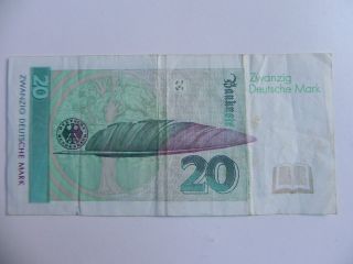 20 Zwanzig Deutsche Mark From 1991 photo