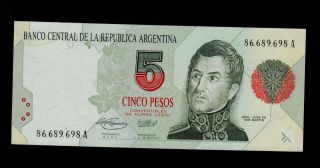 Argentina 5 Pesos (1993) A Pick 341b Xf. photo