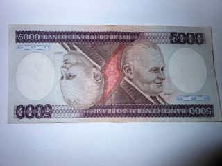 Brazilian 5000 Cruzeiros Bank Note Unnown Date photo