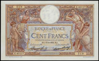 France 100 Francs Merson 1934 Axf/xf photo