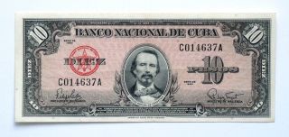 10 Pesos,  1960 Aunc From Car_ibbean Island,  Made In U.  S. ,  Batista ' S Time. photo