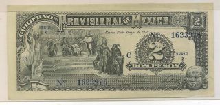 1916 Gobierno Provisional De Mexico 2 Pesos Banknote Series Z (1623976) P S712a photo