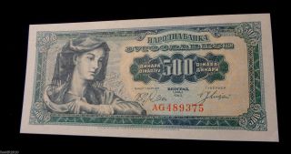 Yugoslavia,  1963 500 Dinara No Ag 489375 Crisp Unc Banknote photo