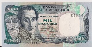 Bank Of Colombia=1990 1000 Pesos Oro P - 432 Unc photo