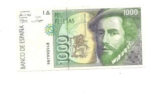 Replacement 9b 1000 Pesetas 1992 Spain Banknote Xf 9b7990948 photo