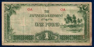 Ww2 Oceania 1 Pound Nd1942 P - 4 Japan Occupation Of British Island Territory photo