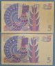 Sweden 2x 5 Kronor 1969 - Consecutive Numbers - P - 51a Unc Europe photo 1
