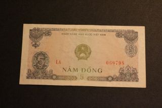 1976 Vietnam 5 Dong Uncirculated Banknote photo