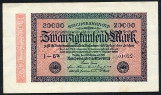 Germany 20 000 Mark 1923 Xf/au photo