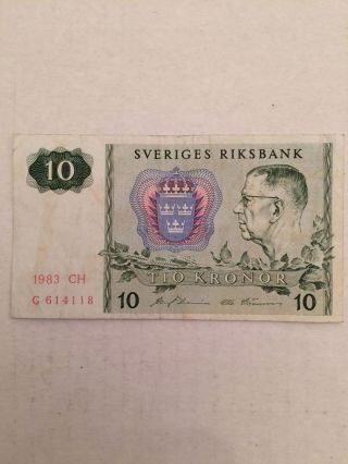 Swedish Paper Money Sveriges Riksbank 10 photo