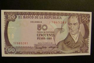Colombia 50 Pesos 1986 Crisp Unc photo