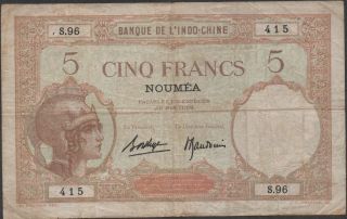 Caledonia,  5 Francs,  Nd.  1920 ' S,  P36b,  Series S.  96 photo
