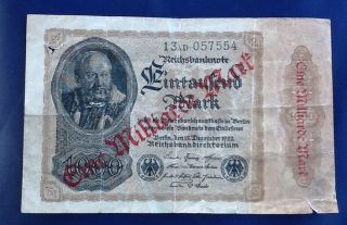 German One Billion Mark 1922 Reichsbanknote Germany 1 Milliarde Note Money Marks photo