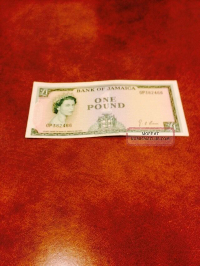 Jamica One Pound 1960 Xf Plus No Damage Very Note Paper Money: World photo