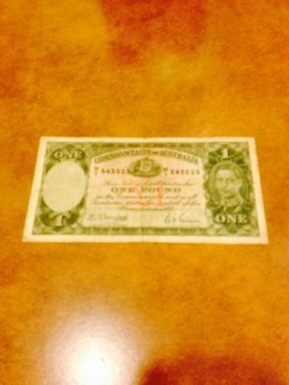 Australia One Pound Note - Circulated photo