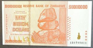 Zimbabwe Fifty Billion Dollars Banknote photo