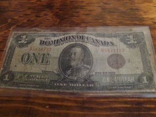 1923 Dominion Of Canada One Dollar photo