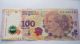 Argentina Eva Evita Peron 100 Peso Banknote Aunc Paper Money: World photo 1