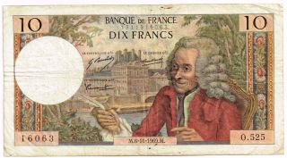 1969 France 10 Francs Note - P147c photo