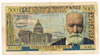 1954 France 500 Francs Note - P133a photo
