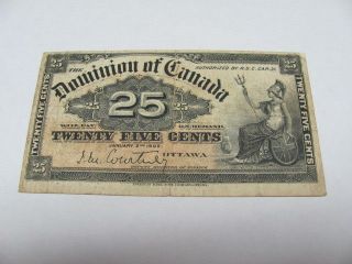 1900 Dominion Of Canada 25¢ (twenty - Five Cent) Note - Ottawa photo