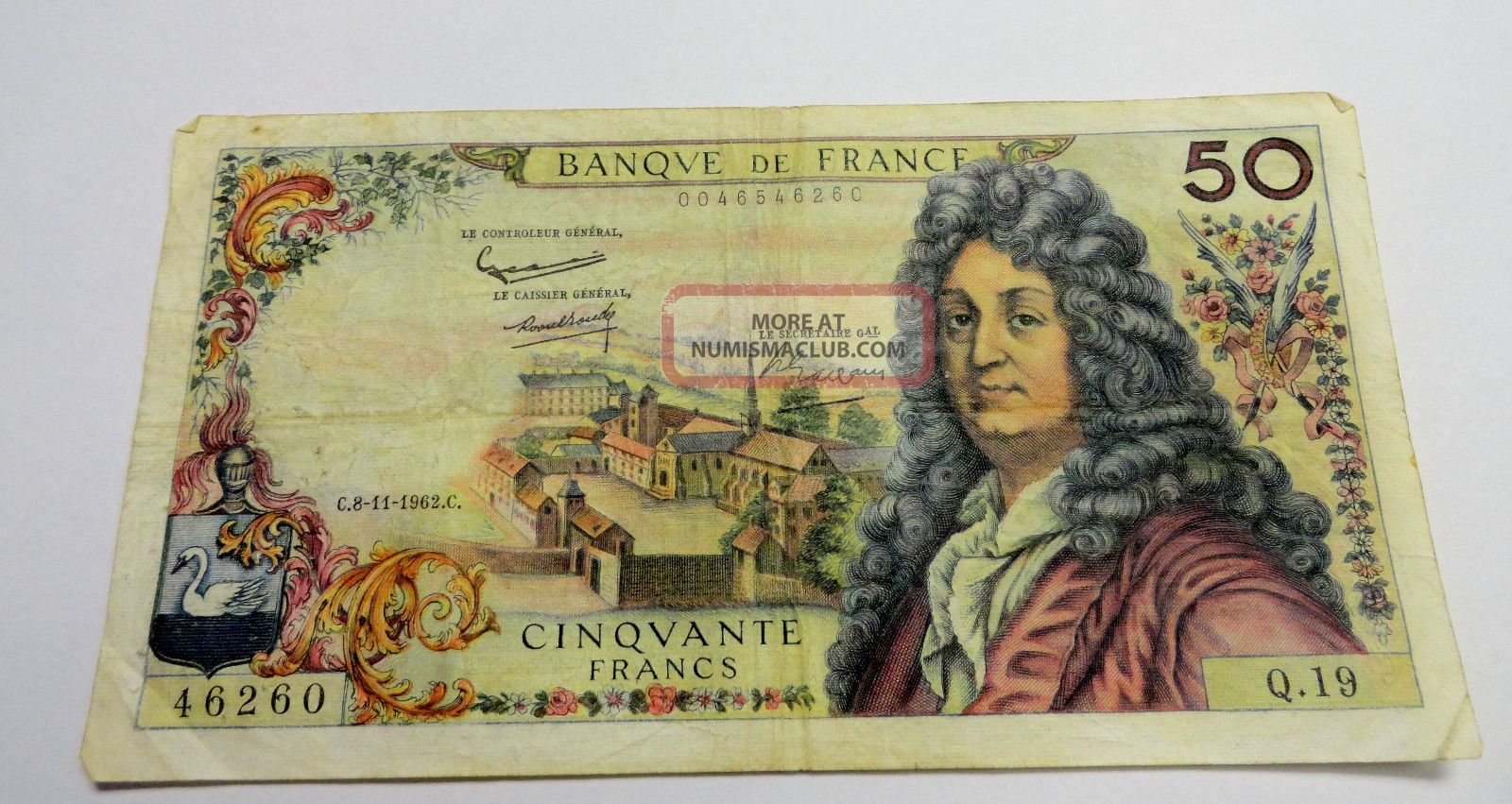 C. 8 - 11 - 1962. C. Banque De France Cinquante 50 Francs Banknote