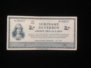 1947 Suriname 1 Gulden Extra Fine photo