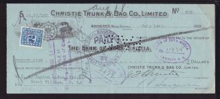1925 Christie Trunk & Bag.  Limited - Bank Of Nova Scotia - Amherst,  Nova Scotia photo
