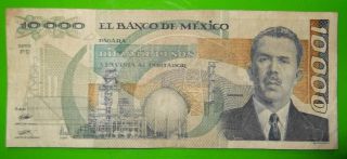 28mar1989 Diez Mil Pesos 10,  000 Banco De Mexico Pd Series Circulated T1851394 37 photo