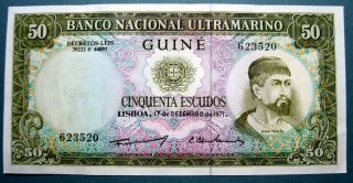 Portuguese Guinea 1971 50 Escudos With Nuno Tristao photo