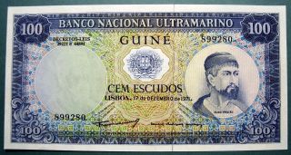 Portuguese Guinea 1971 100 Escudos With Nuno Tristao photo