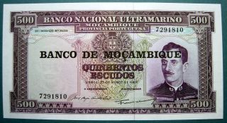 Portuguese Mozambique 1976 500 Escudos Overprint On Old Date 1967 photo