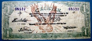 Philippines Wwii 1942 1 Peso Province Cagyan photo