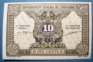 French Indo - China Combodia,  Laos,  Vietnam 1942 10 Cents Wwii Issue photo