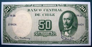 Chile 1960 - 61 5 Centesimos On 50 Pesos 1958 - 59 photo