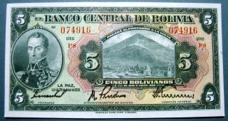Bolivia 1928 5 Bolivianos photo