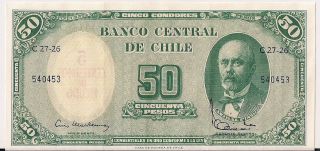 Central Bank Of Chile=n/d 50 Pesos P - 126 Unc photo