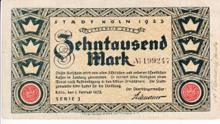 Germany 10,  000 Mark 1923 Issue Lightly Circulated Banknote photo