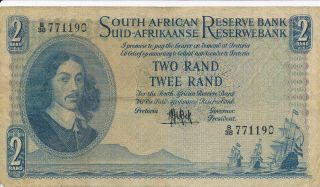 A 1961 Republic Of South Africa 4th Issue Two Rand Banknote photo