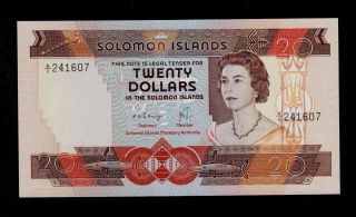 Solomon Islands 20 Dollars (1981) Pick 8 Unc -. photo