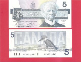 Canada P95c - $5 Birds - 1986 Bonin/thiesse Uncirculated photo