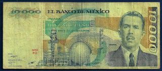 Mexico 10,  000 Pesos 1983 P - 84b Multicolor Aztec Stone Carving On Back photo