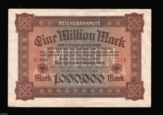 1923 Germany Reichsbanknote 1000000 1 Eine Million Mark Banknote photo